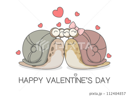 Cute Snails Couple Valentines Day 112484857