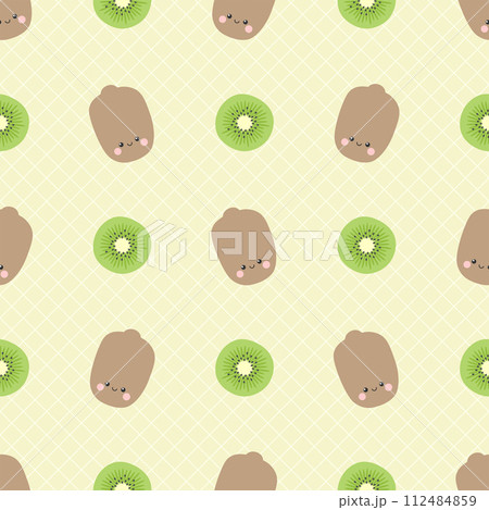 cute kawaii kiwi fruit seamless pattern cute kawaii kiwi fruit seamless pattern 112484859