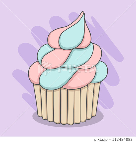 Cute Cupcake With Whipcream Topping 112484882