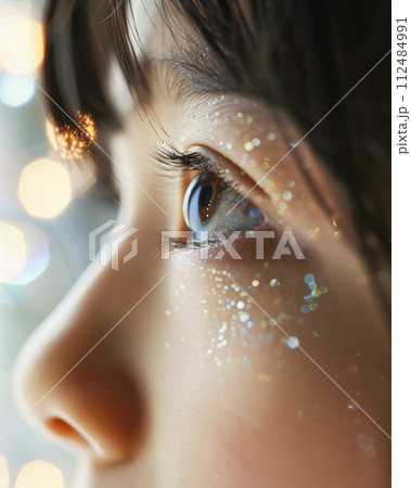 未来への希望と夢を見つめるアジア人女性のイメージ 未来への希望と夢を見つめるアジア人女性のイメージ 112484991