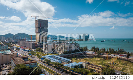 Aerial view of landscape in Sanya city, China 112485110