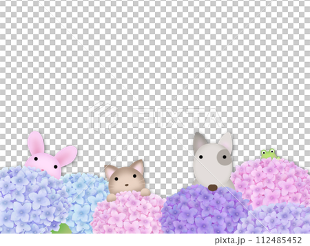 アジサイと動物の背景 (PNG) アジサイと動物の背景 (PNG) 112485452