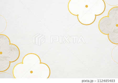 和モダンな花柄の和紙_花のイラストフレーム背景 和モダンな花柄の和紙_花のイラストフレーム背景 112485483