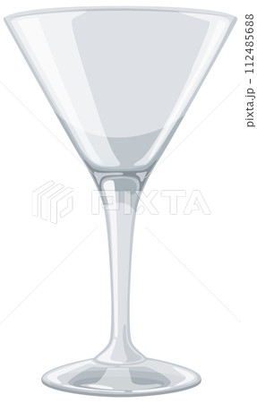 Elegant Empty Martini Glass Illustration Elegant Empty Martini Glass Illustration 112485688