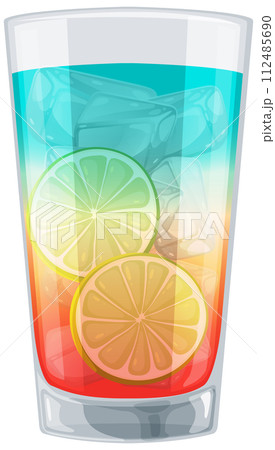 Refreshing Citrus Iced Drink Illustration 112485690