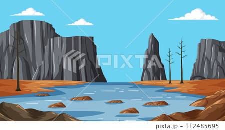 Serene Mountain Lake Landscape Serene Mountain Lake Landscape 112485695