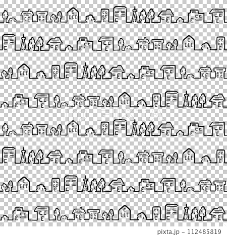 城市景觀背景素材黑色1色 城市景觀背景素材黑色1色 112485819