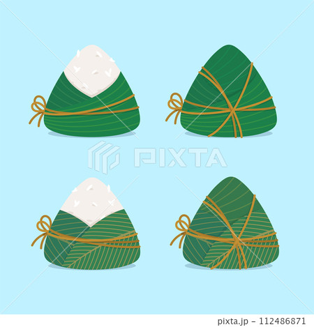 cute and kawaii chinese sticky rice dumpling zongzi character tanning on beach chair cute and kawaii chinese sticky rice dumpling zongzi character tanning on beach chair 112486871