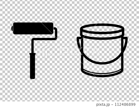 ペイント　缶　ローラー　アイコン 112486899