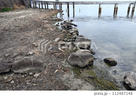 坂本城　琵琶湖岸に残る本丸石垣 112487148