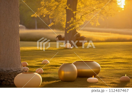 oil barrels in a sunset oil barrels in a sunset 112487467