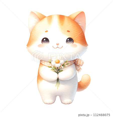 Cat with flower Cat with flower 112488075