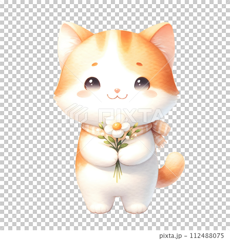 Cat with flower Cat with flower 112488075