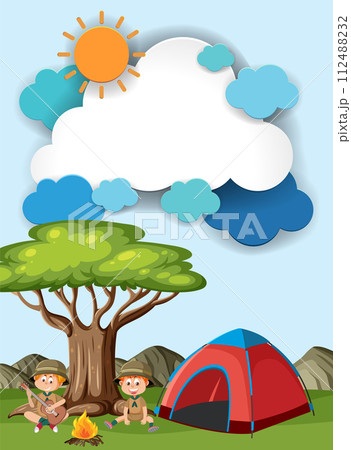Happy Campers Enjoying Nature Together 112488232