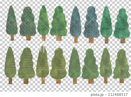 テクスチャーが入った、木のイラスト テクスチャーが入った、木のイラスト 112488517