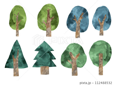 テクスチャーが入った、木のイラスト 112488532