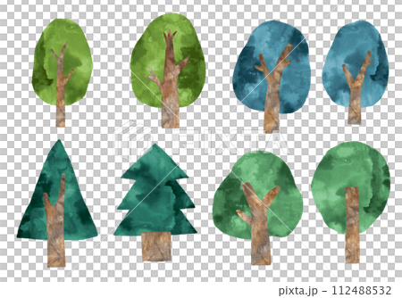 テクスチャーが入った、木のイラスト 112488532