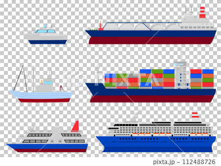 各種船舶的插圖集 112488726