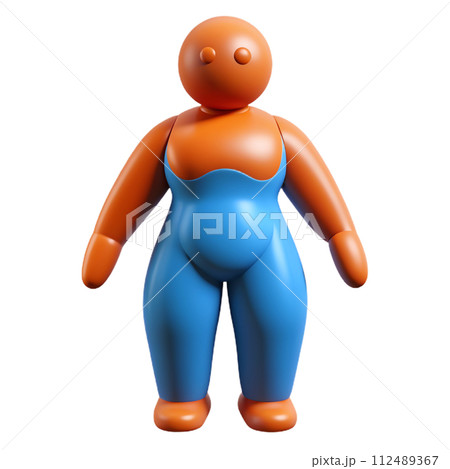 3d model of a blue cartoon character 112489367