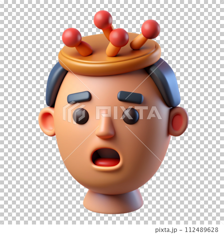 3D model of a head with agitation 3D model of a head with agitation 112489628