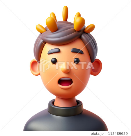 3D model of a head with agitation 112489629