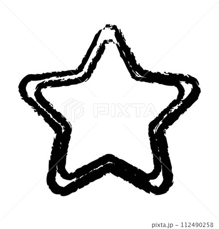 Star grunge frame border hand drawn vector shape icon for decorative vintage doodle element for design in vector illustration 112490258