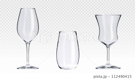 Empty transparent cocktail glass Empty transparent cocktail glass 112490415