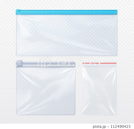 Plastic bag with zip locker mockup. 112490423