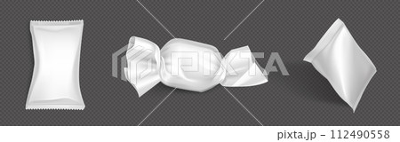 Candy wrapper mockup. Realistic 3d vector 112490558
