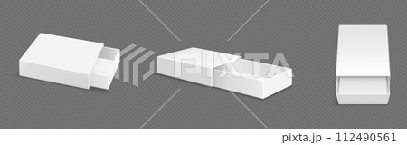 White blank open slide box mockup. 112490561