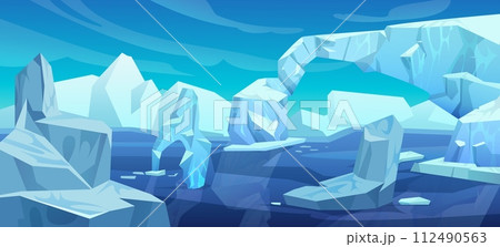 Arctic landscape with iceberg in ocean or sea. 112490563