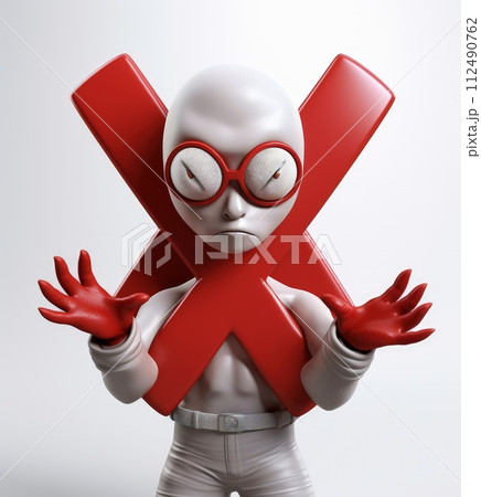 Banning entry: a 3d prohibition concept with a red x sign, a virtual warning symbolizing restricted access for banners and websites, ensuring digital safety and control in a visually impactful design 112490762