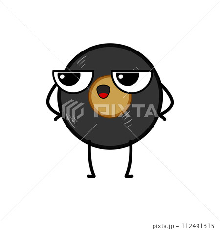 record retro music character cartoon vector illustration 112491315