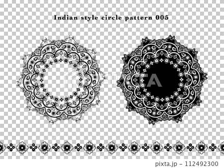 インド風円形レース模様素材 005 インド風円形レース模様素材 005 112492300