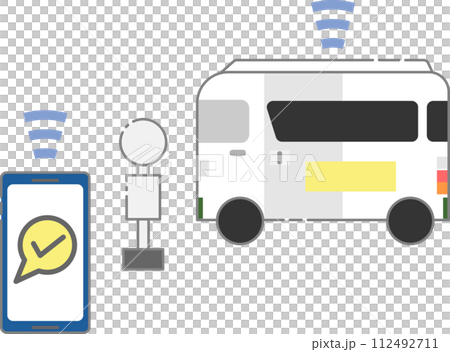 予約制バスのイメージ素材セット 予約制バスのイメージ素材セット 112492711