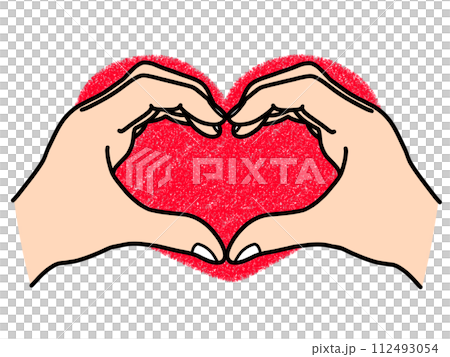 heart shaped hand red heart shaped hand red 112493054