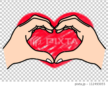 heart shaped hand red heart shaped hand red 112493055