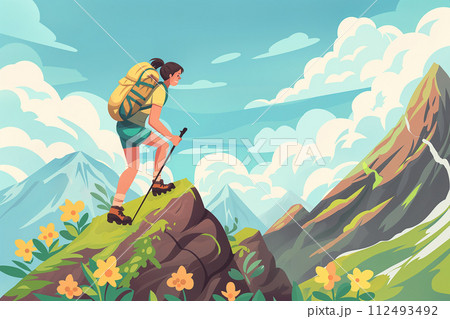 女性　登山 