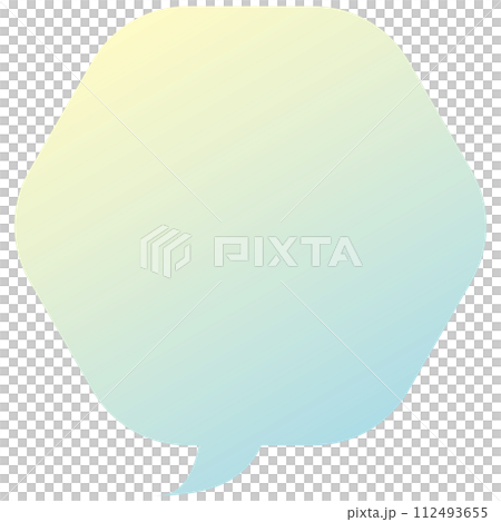 Speech bubble illustration 5 [Two-color pastel gradation (yellow/light blue)] 112493655