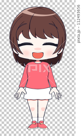 Illustration of a cute girl smiling Illustration of a cute girl smiling 112493656