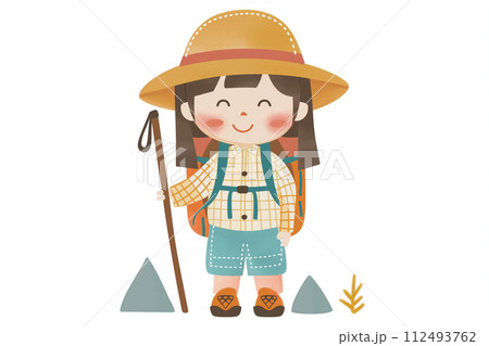 リュックを背負った女の子 112493762