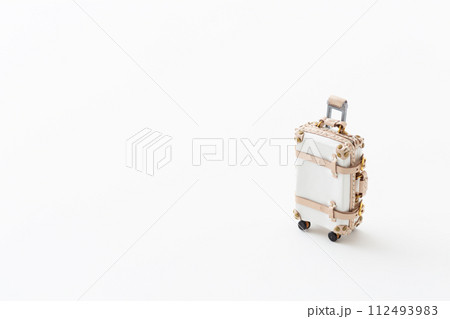 白いレザーのスーツケース 112493983