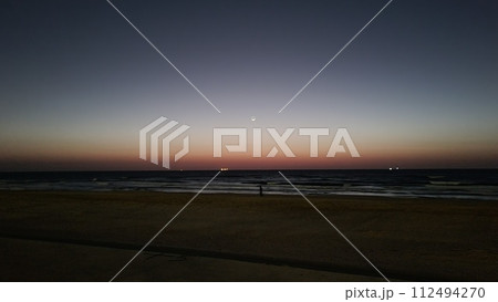 Asian sea coast at night 03 112494270