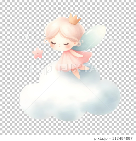 Fairy on the cloud 112494897