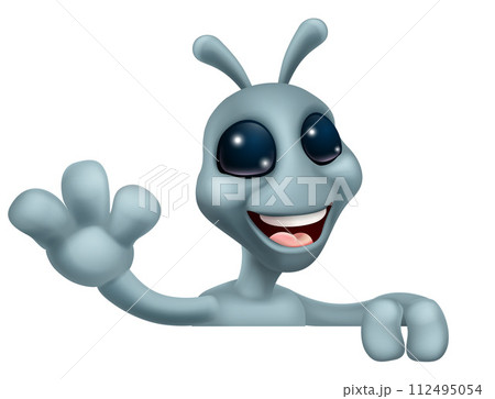 Alien Grey Gray Fun Cartoon Character 112495054