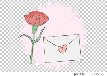 red carnation and letter red carnation and letter 112495127