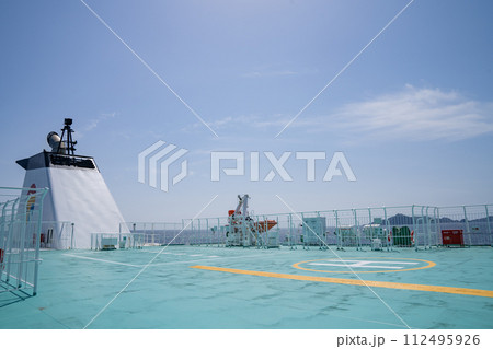 フェリー 徳島 船舶 船 港 青空　 112495926