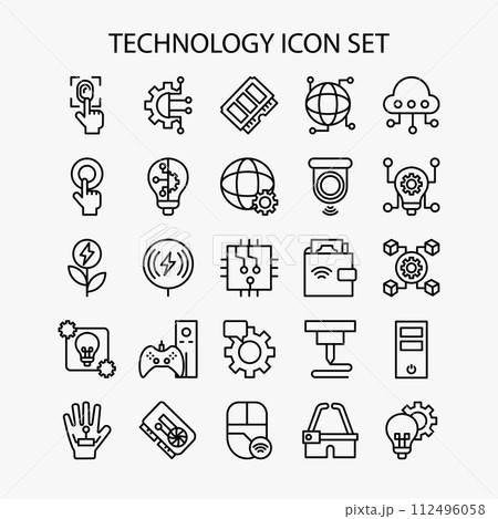 Technology icon set. Tech, science, innovation, digital icons collection. vector illustration 112496058
