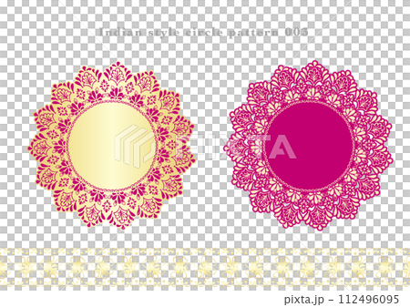 印度風格圓形花邊圖案材質顏色003 印度風格圓形花邊圖案材質顏色003 112496095