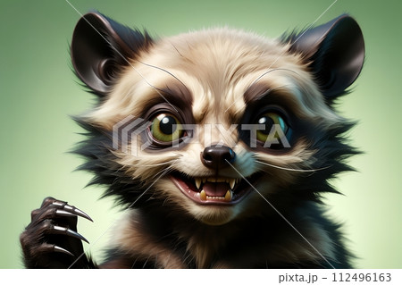 Cute wolverine in the habitat. 112496163